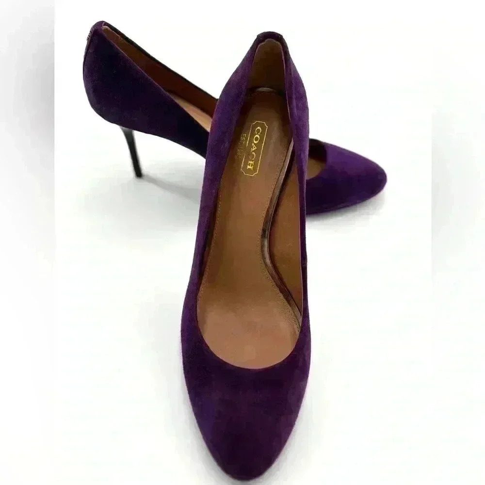 Coach Suede High  Heels/Pumps in Deep Plum Purple size 8.5